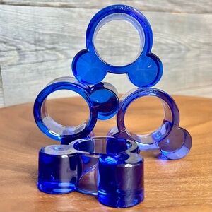 4 Mickey Blue Acrylic Napkin Rings - Fun, Playful, & Stylish